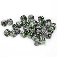 Gemini 12mm d6 Black-Grey/green Dice Block (36 dice)