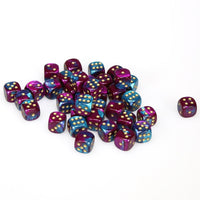 Gemini 12mm d6 Purple-Teal/gold Dice Block (36 dice)