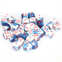 Gemini 12mm d6 Astral Blue-White/red Dice Block (36 dice)