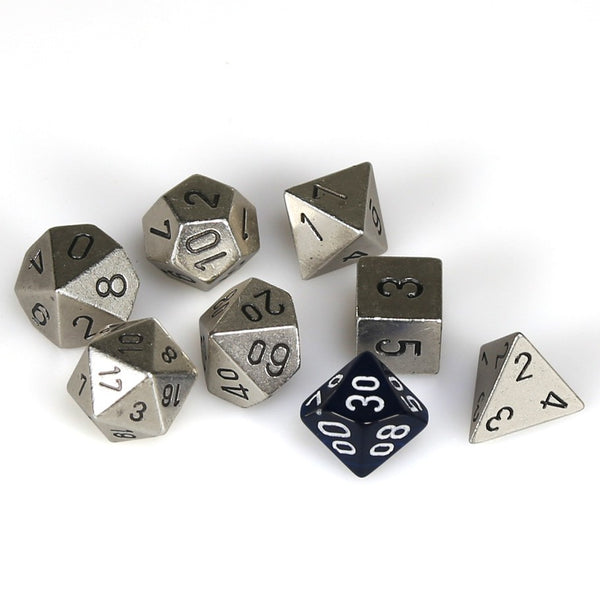 Metal Polyhedral Silver 7-Die Set
