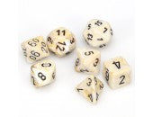 Marble Polyhedral Ivory/black 7-Die Set