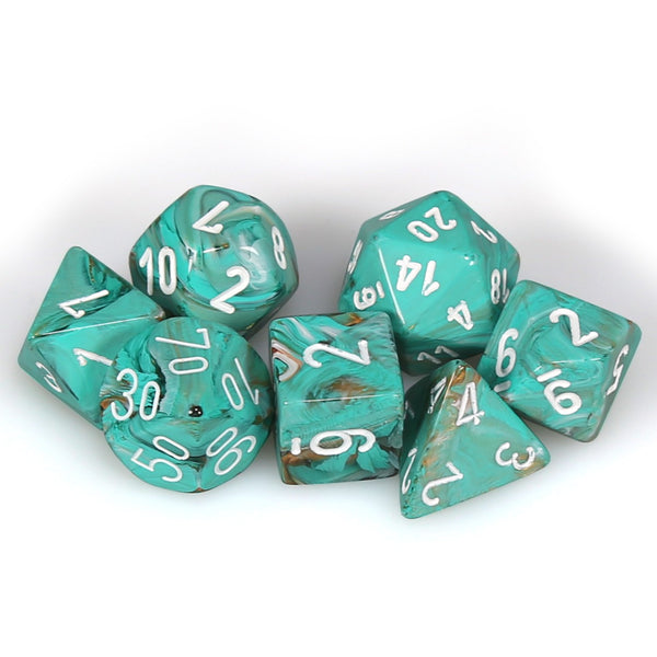 Marble Polyhedral Oxi-Copper/white 7-Die set