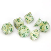 Marble Polyhedral Green/dark green 7-Die Set