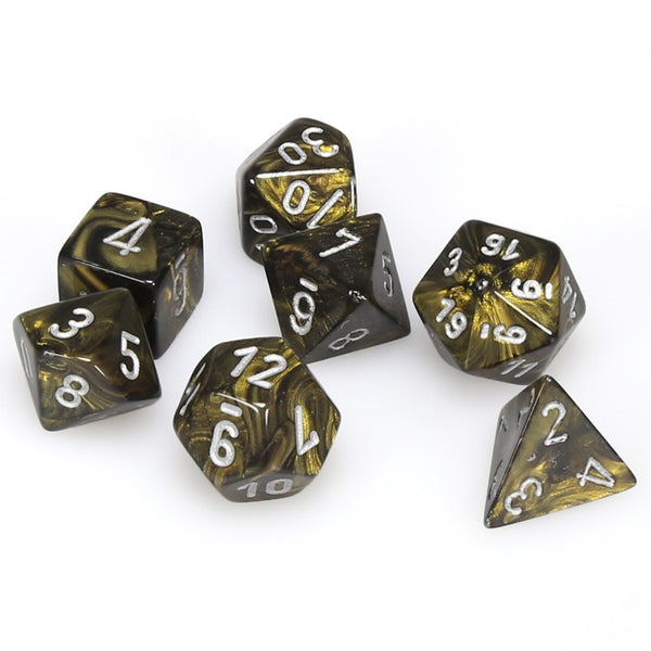 Leaf Polyhedral Black Gold/silver 7-Die Set