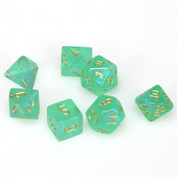 Borealis Polyhedral Light Green/gold 7-Die Set