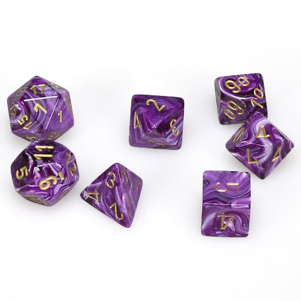 Vortex Polyhedral Purple/gold 7-Die Set