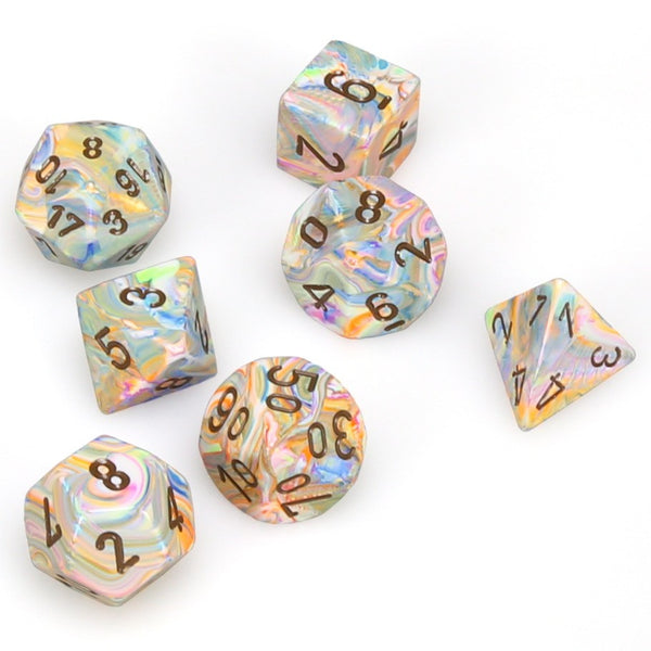 Festive Polyhedral Vibrant/brown 7-Die Set