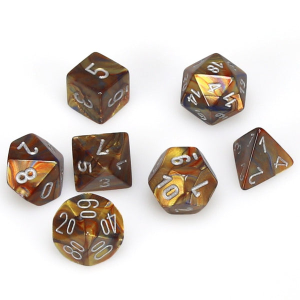 Lustrous Polyhedral Gold/silver 7-Die Set