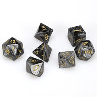 Lustrous Polyhedral Black/gold 7-Die Set