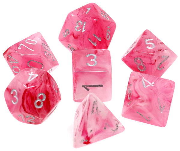 Ghostly Glow Polyhedral Pink/silver 7-Die Set