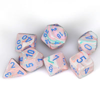 Festive Polyhedral Pop Art/blue 7-Die set