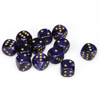 Scarab 16mm d6 Royal Blue/gold Dice Block