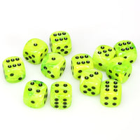 Vortex 16mm d6 Bright Green/black Dice Block (12 dice)