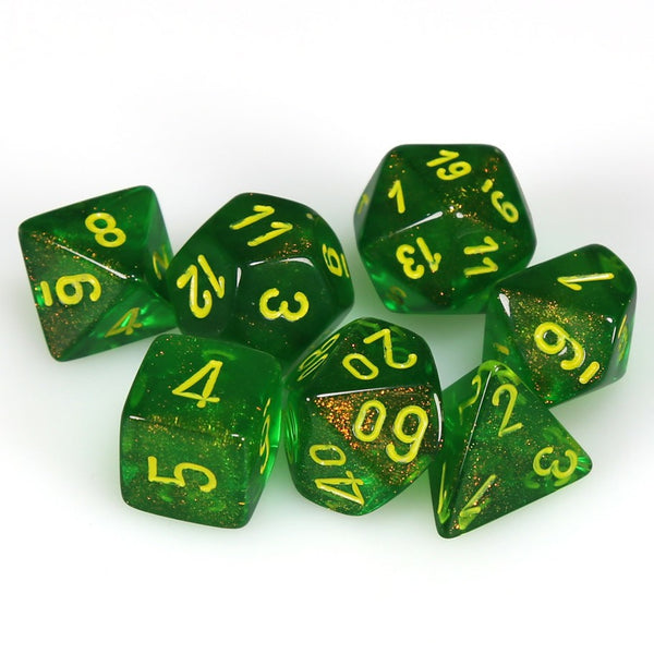 Borealis Polyhedral Maple Green/yellow 7-Die Set