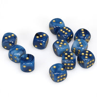 Phantom 16mm d6 Teal/gold Dice Block (12 dice)