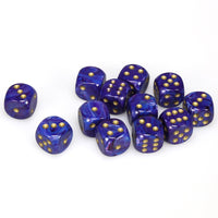 Lustrous 16mm d6 Purple/gold Dice Block (12 dice)