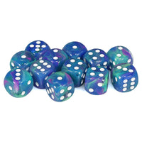 Festive 16mm d6 Waterlily/white Dice Block (12 dice)