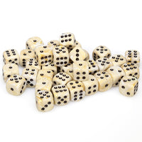 Marble 12mm d6 Ivory/black Dice Block (36 dice)