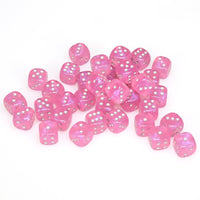 Borealis 12mm d6 Pink/silver Dice Block (36 dice)