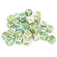 Marble 12mm d6 Green/dark green Dice Block (36 dice)