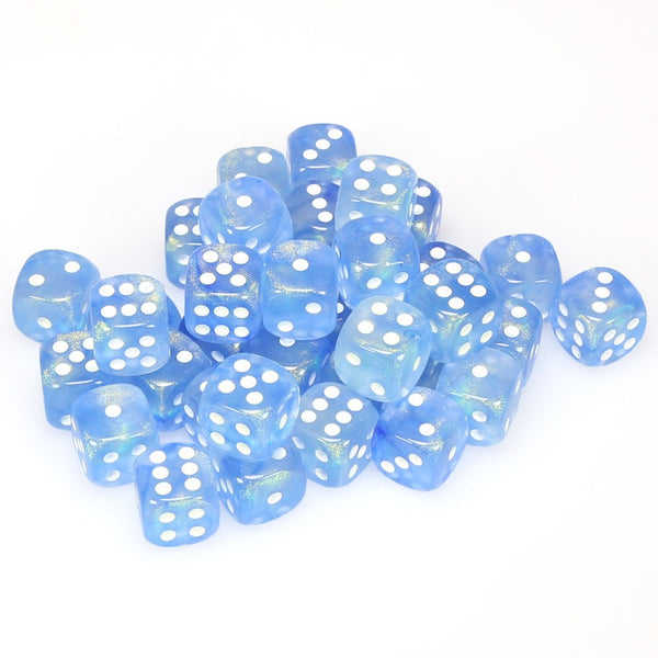 Borealis 12mm d6 Sky Blue/white Dice Block (36 dice)