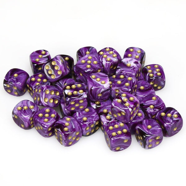 Vortex 12mm d6 Purple/gold Dice Block (36 dice)