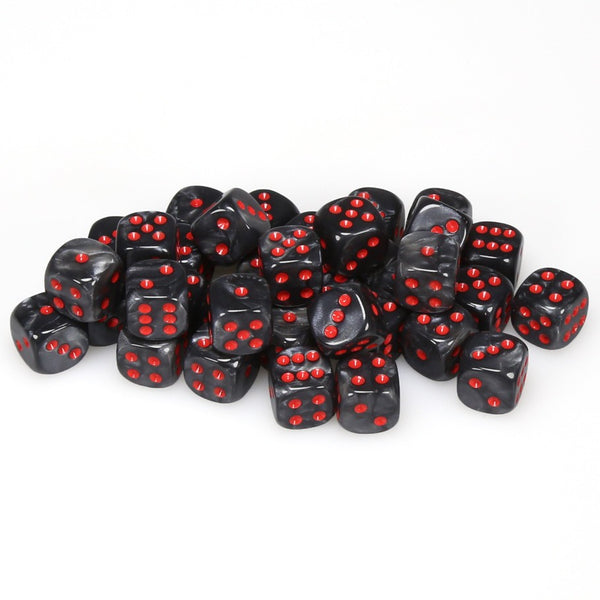 Velvet 12mm d6 Black/red Dice Block (36 dice)