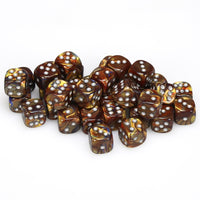 Lustrous 12mm d6 Gold/silver Dice Block (36 dice)