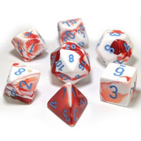 Gemini Polyhedral Red-White/blue 7-Die Set