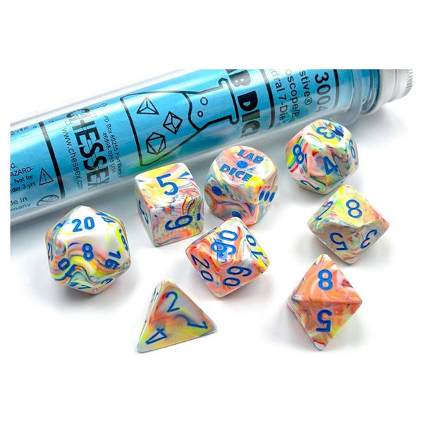 Festive Polyhedral Kaleidoscope/blue 7-Die Set