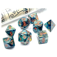 Lustrous Polyhedral Alpestris/orange 7-Die Set