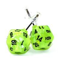 Stud Earrings Vortex Bright Green Mini d20