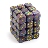 Festive 12mm d6 Mosaic/yellow Dice Block (36 dice)