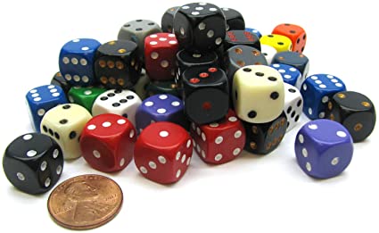 Loose Dice Opaque d6 12mm Pips