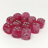 Ghostly Glow 12mm d6 Pink/silver Dice Block (36 dice)