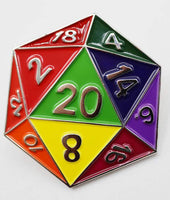 d20 Enamel Pin: Rainbow