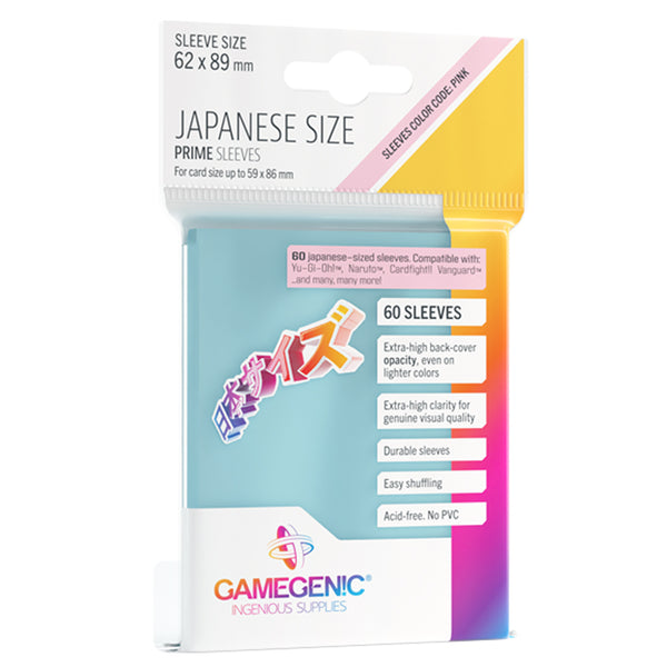 Gamegenic Prime Japanese Size Sleeves Clear (60)