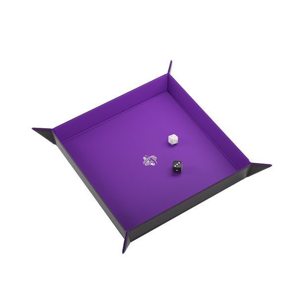 Gamegenic Magnetic Dice Tray: Square Black/Purple