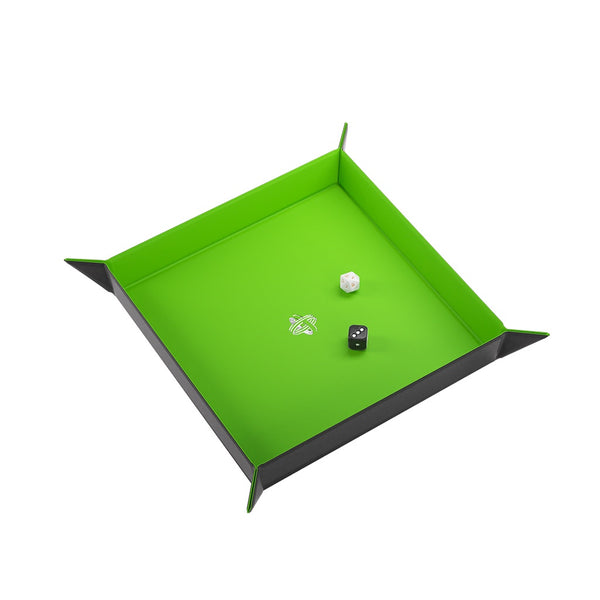 Gamegenic Magnetic Dice Tray: Square Black/Green
