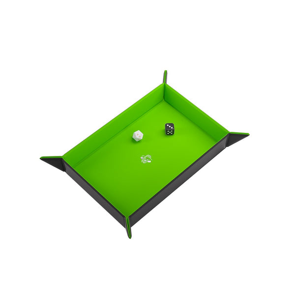 Gamegenic Magnetic Dice Tray: Rectangular Black/Green