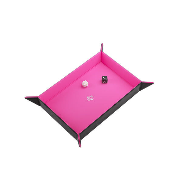 Gamegenic Magnetic Dice Tray: Rectangular Black/Pink