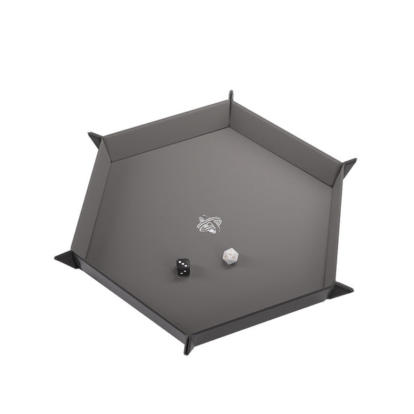 Gamegenic Magnetic Dice Tray: Hexagonal Black/Gray