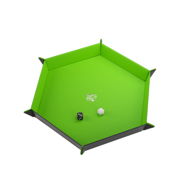 Gamegenic Magnetic Dice Tray: Hexagonal Black/Green