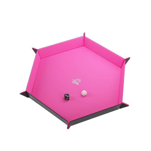Gamegenic Magnetic Dice Tray: Hexagonal Black/Pink