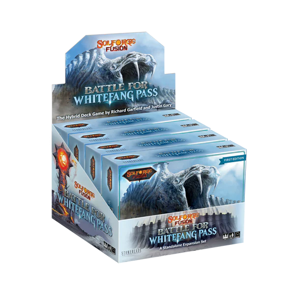 SolForge Fusion Battle for Whitefang Pass Booster Kit Display