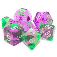 Faerie Fire Violet/Green Swirl Translucent 7-Die Set