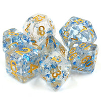 Let It Roll Translucent w/ Blue Flakes 7-Die Set